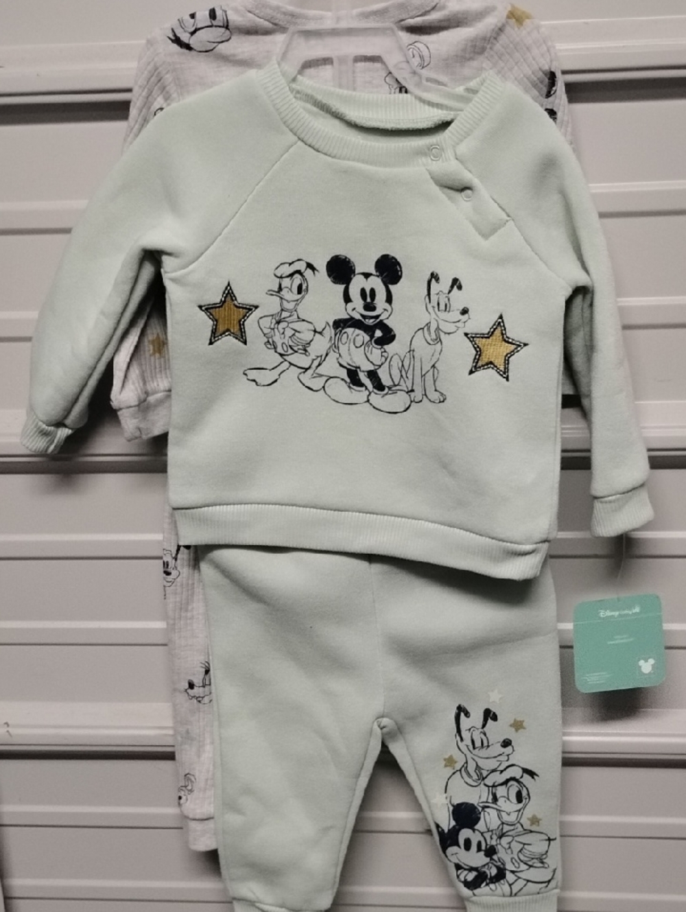 Disney Mint Green Mickey & Friends Baby Sweatshirt Set